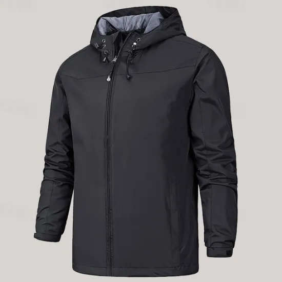 Online OUKU Men's Transition Jacket Camping & Hiking Waterproof Lightweight Hooded All Seasons Solid Color Outdoor Black Army Green Red Dark Navy Blue Jacket