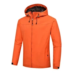 Online OUKU Men's Transition Jacket Camping & Hiking Waterproof Lightweight Hooded All Seasons Solid Color Outdoor Black Army Green Red Dark Navy Blue Jacket