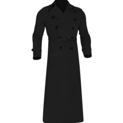 New OUKU Men's Transition Jacket Long Trench Coat Going out All Seasons Polyester Lightweight Outerwear Clothing Apparel Streetwear Plain Turndown Double Breasted