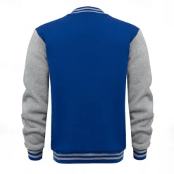 Outlet OUKU Men's Transition Jacket Varsity Jacket Baseball Physical Therapy Basic All Seasons Classic School Uniforms Regular Black Navy Blue Royal Blue Light Grey Jacket