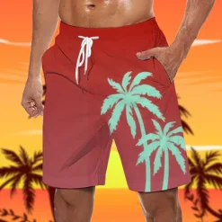 Clearance OUKU Men's Tree Graphic Prints Swim Trunks Swim Shorts Board Shorts Mid Waist Hawaiian Boho Casual Daily Holiday Drawstring with Mesh lining Elastic Waist Designer Clothing Apparel