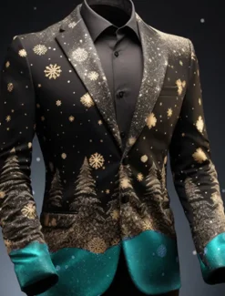 New OUKU Men's Tree Long Sleeve Turndown Business Work Wear to work Going out Buttons Print Multi Pocket