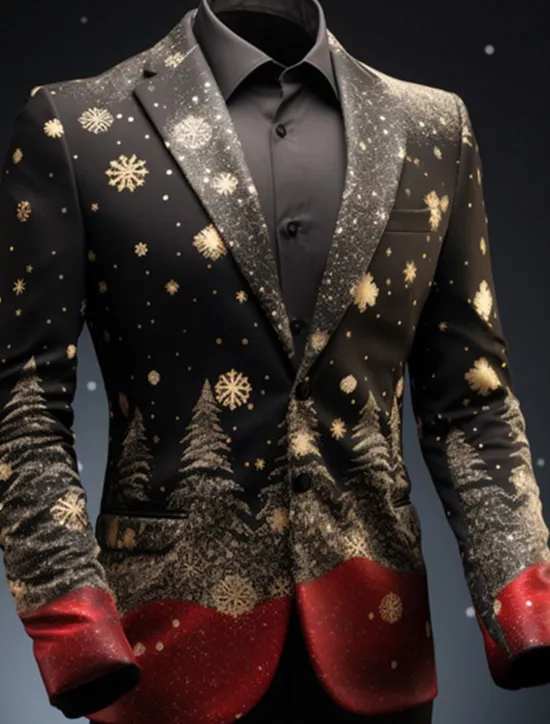 New OUKU Men's Tree Long Sleeve Turndown Business Work Wear to work Going out Buttons Print Multi Pocket