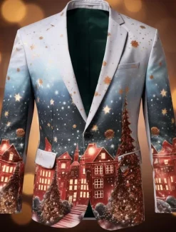Best OUKU Men's Tree Long Sleeve Turndown Business Work Wear to work Going out Buttons Print Multi Pocket