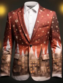 Best OUKU Men's Tree Long Sleeve Turndown Business Work Wear to work Going out Buttons Print Multi Pocket