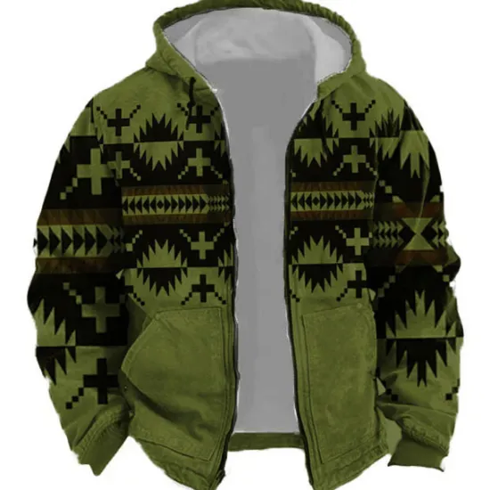 New OUKU Men's Tribal Graphic Prints Hoodie Hoodies Sweatshirt Sports Classic Long Sleeve Hooded Vacation Holiday Streetwear White Blue Pocket Print Spring & Fall Designer