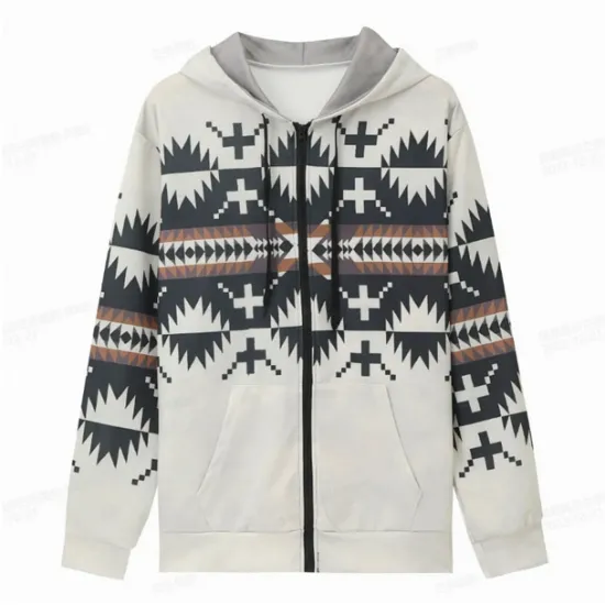 New OUKU Men's Tribal Graphic Prints Hoodie Hoodies Sweatshirt Sports Classic Long Sleeve Hooded Vacation Holiday Streetwear White Blue Pocket Print Spring & Fall Designer