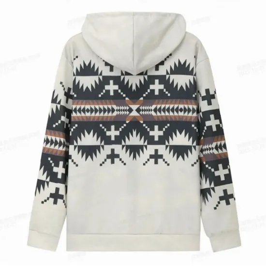 New OUKU Men's Tribal Graphic Prints Hoodie Hoodies Sweatshirt Sports Classic Long Sleeve Hooded Vacation Holiday Streetwear White Blue Pocket Print Spring & Fall Designer