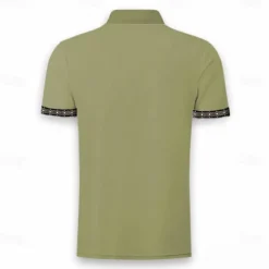 Online OUKU Men's Tribal Polo Shirts Golf Shirt Short Sleeve Polo Shirts Collared Shirts Vacation Wear Party Outfits Buttons 3D Print Summer Spring Blue Green Khaki