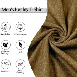 Hot OUKU Men's Tribal T Shirt Henley Shirt Tee Short Sleeve Vintage Designer Basic Outdoor Casual Daily Summer Dark Brown Black Green Blue Light Grey Henley Henley T-Shirt