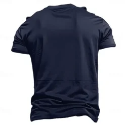New OUKU Men's Tribal T Shirt Short Sleeve 3D Print Vacation Fashion Ethnic Casual Summer Spring Henley Henley T-Shirt Dark Blue