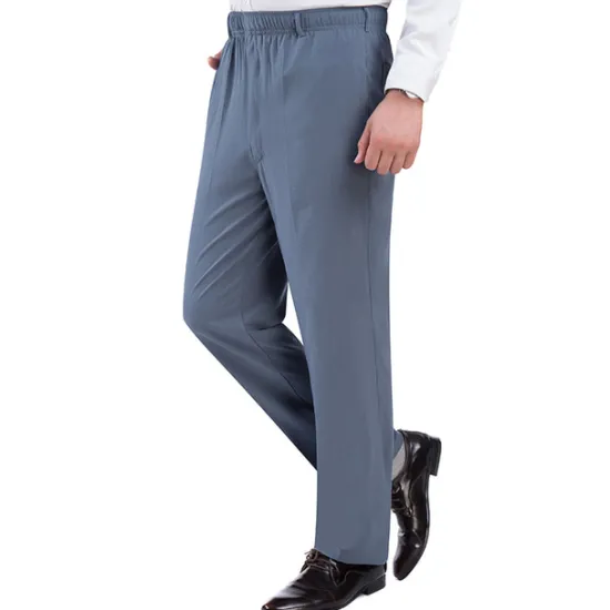 New OUKU Men's Trousers Casual Pants Pocket Elastic Waist Solid Color Comfort Breathable Full Length Daily Stylish Classic Style Black Navy Blue Micro-elastic