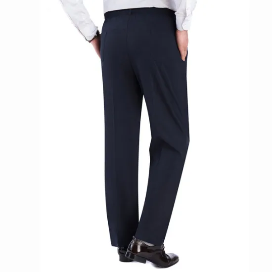 New OUKU Men's Trousers Casual Pants Pocket Elastic Waist Solid Color Comfort Breathable Full Length Daily Stylish Classic Style Black Navy Blue Micro-elastic