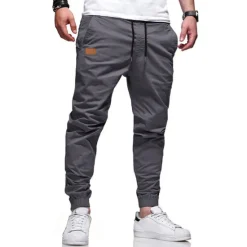 Best OUKU Men's Trousers Casual Pants Jogger Pants Pocket Drawstring Elastic Waist Patchwork Comfort Breathable Outdoor Casual Daily Sports Stylish Black Army Green Micro-elastic