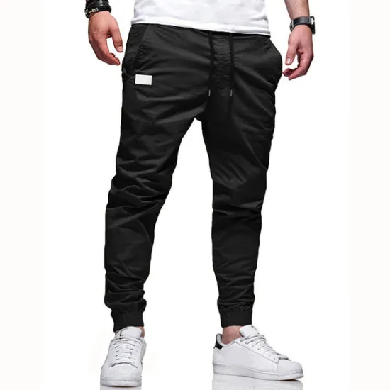 Best OUKU Men's Trousers Casual Pants Jogger Pants Pocket Drawstring Elastic Waist Patchwork Comfort Breathable Outdoor Casual Daily Sports Stylish Black Army Green Micro-elastic
