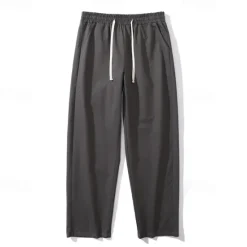 OUKU Men's Trousers Casual Pants Pocket Drawstring Elastic Waist Plain Comfort Sports Outdoor Daily Fashion Casual ArmyGreen Black Micro-elastic