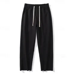 OUKU Men's Trousers Casual Pants Pocket Drawstring Elastic Waist Plain Comfort Sports Outdoor Daily Fashion Casual ArmyGreen Black Micro-elastic