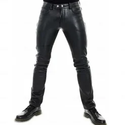 New OUKU Men's Trousers Casual Pants Lederhosen Buttons Pocket Plain Comfort Daily Vacation Fashion Casual Micro-elastic Black