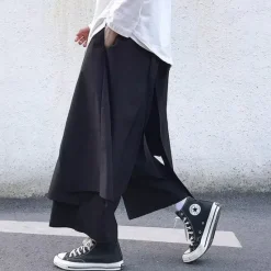 New OUKU Men's Trousers Casual Pants Capri Pants Pocket Plain Comfort Breathable Outdoor Daily Going out Fashion Casual Black