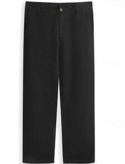 New OUKU Men's Trousers Chinos Chino Pants Casual Pants Front Pocket Plain Comfort Soft Full Length Outdoor Casual Daily Fashion Streetwear Black White Micro-elastic