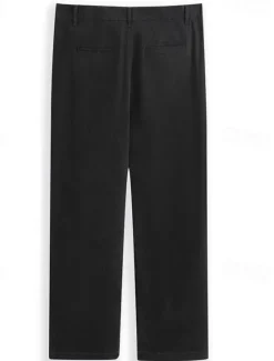 Discount OUKU Men's Trousers Chinos Chino Pants Casual Pants Front Pocket Plain Comfort Breathable Casual Daily Holiday Fashion Basic Pumpkin Black