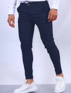 Clearance OUKU Men's Trousers Chinos Chino Pants Pocket Plain Comfort Breathable Outdoor Daily Going out Fashion Streetwear Black Orange