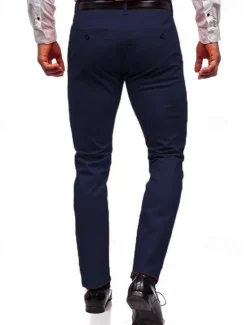 Outlet OUKU Men's Trousers Chinos Chino Pants Pocket Plain Comfort Breathable Outdoor Daily Going out Fashion Casual Black White