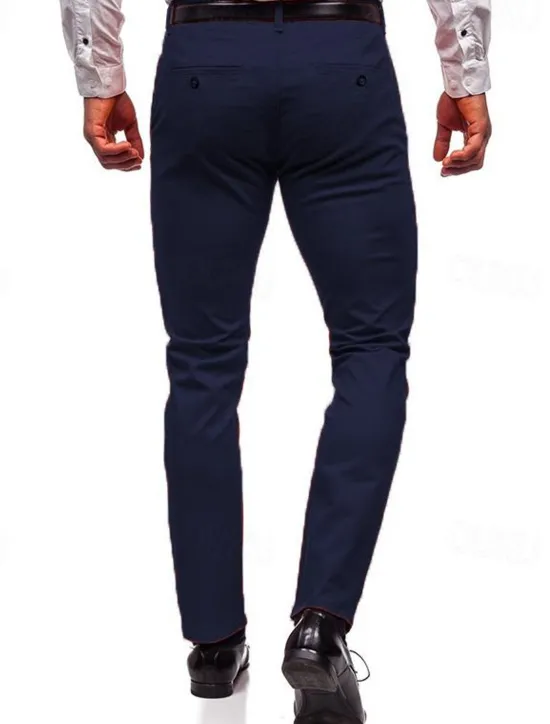 Outlet OUKU Men's Trousers Chinos Chino Pants Pocket Plain Comfort Breathable Outdoor Daily Going out Fashion Casual Black White