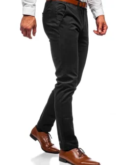 Outlet OUKU Men's Trousers Chinos Chino Pants Pocket Plain Comfort Breathable Outdoor Daily Going out Fashion Casual Black White