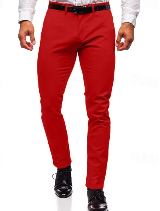 Outlet OUKU Men's Trousers Chinos Chino Pants Pocket Plain Comfort Breathable Outdoor Daily Going out Fashion Casual Black White