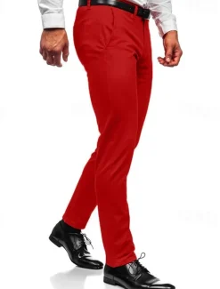 Outlet OUKU Men's Trousers Chinos Chino Pants Pocket Plain Comfort Breathable Outdoor Daily Going out Fashion Casual Black White