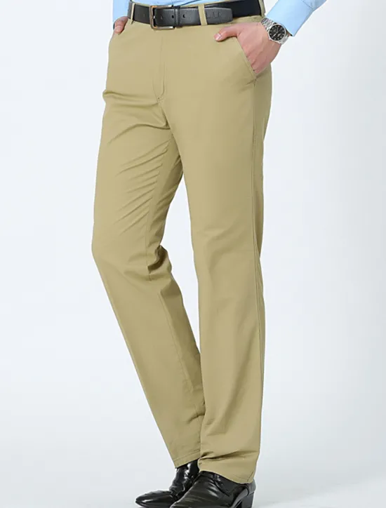 Online OUKU Men's Trousers Chinos Chino Pants Pocket Plain Comfort Breathable Outdoor Daily Going out Fashion Casual Black White