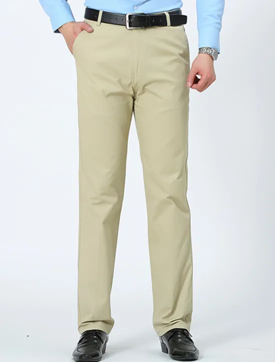 Online OUKU Men's Trousers Chinos Chino Pants Pocket Plain Comfort Breathable Outdoor Daily Going out Fashion Casual Black White