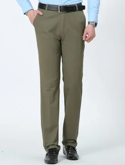 Online OUKU Men's Trousers Chinos Chino Pants Pocket Plain Comfort Breathable Outdoor Daily Going out Fashion Casual Black White
