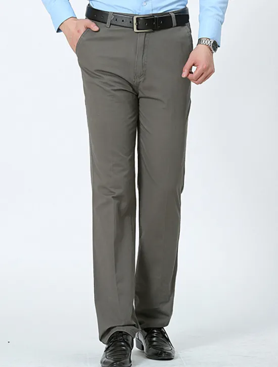 Online OUKU Men's Trousers Chinos Chino Pants Pocket Plain Comfort Breathable Outdoor Daily Going out Fashion Casual Black White