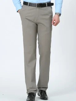 Online OUKU Men's Trousers Chinos Chino Pants Pocket Plain Comfort Breathable Outdoor Daily Going out Fashion Casual Black White
