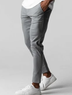 Discount OUKU Men's Trousers Chinos Chino Pants Pocket Plain Comfort Breathable Outdoor Daily Going out Fashion Casual Black Dark Blue