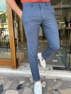 Clearance OUKU Men's Trousers Chinos Chino Pants Pocket Plain Comfort Breathable Outdoor Daily Going out Fashion Casual Red Blue