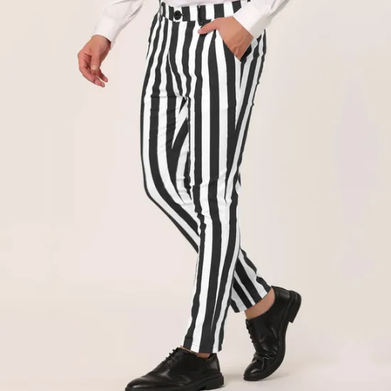 Online OUKU Men's Trousers Chinos Chino Pants Pencil Pants Jogger Pants Pocket Stripe Graphic Prints Comfort Soft Office Business Fashion Designer Black Yellow