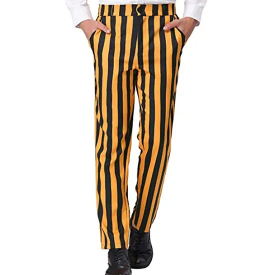 Online OUKU Men's Trousers Chinos Chino Pants Pencil Pants Jogger Pants Pocket Stripe Graphic Prints Comfort Soft Office Business Fashion Designer Black Yellow