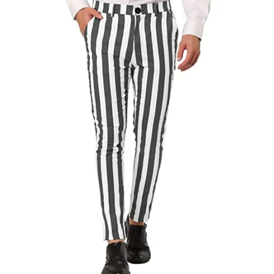 Online OUKU Men's Trousers Chinos Chino Pants Pencil Pants Jogger Pants Pocket Stripe Graphic Prints Comfort Soft Office Business Fashion Designer Black Yellow