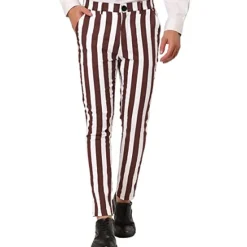Online OUKU Men's Trousers Chinos Chino Pants Pencil Pants Jogger Pants Pocket Stripe Graphic Prints Comfort Soft Office Business Fashion Designer Black Yellow
