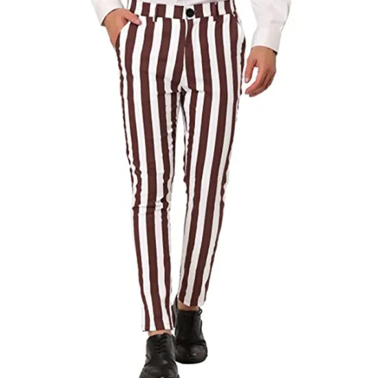 Online OUKU Men's Trousers Chinos Chino Pants Pencil Pants Jogger Pants Pocket Stripe Graphic Prints Comfort Soft Office Business Fashion Designer Black Yellow