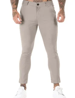 OUKU Men's Trousers Chinos Chino Pants Pocket Plain Comfort Breathable Outdoor Daily Going out Fashion Streetwear Black White