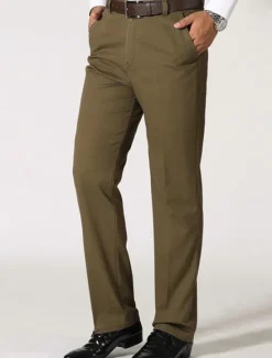Best OUKU Men's Trousers Chinos Chino Pants Pocket Straight Leg Plain Comfort Breathable Outdoor Daily Going out Fashion Casual Black Army Green
