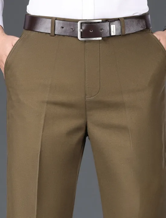Best OUKU Men's Trousers Chinos Chino Pants Pocket Plain Comfort Breathable Outdoor Daily Going out Fashion Casual Black Khaki