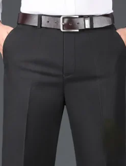 Best OUKU Men's Trousers Chinos Chino Pants Pocket Plain Comfort Breathable Outdoor Daily Going out Fashion Casual Black Khaki