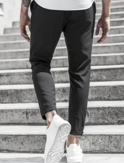 New OUKU Men's Trousers Chinos Cropped Pants Casual Pants Buttons Pocket Plain Comfort Formal Party Work Fashion Classic Style ArmyGreen Black Micro-elastic