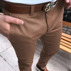 Discount OUKU Men's Trousers Chinos Jogger Pants Zipper Pocket Plain Full Length Formal Business Classic Smart Casual Black Light gray