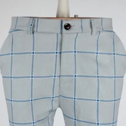 Discount OUKU Men's Trousers Chinos Jogger Pants Plaid Dress Pants Pocket Breathable Soft Casual Daily Fashion Streetwear Blue Orange Micro-elastic